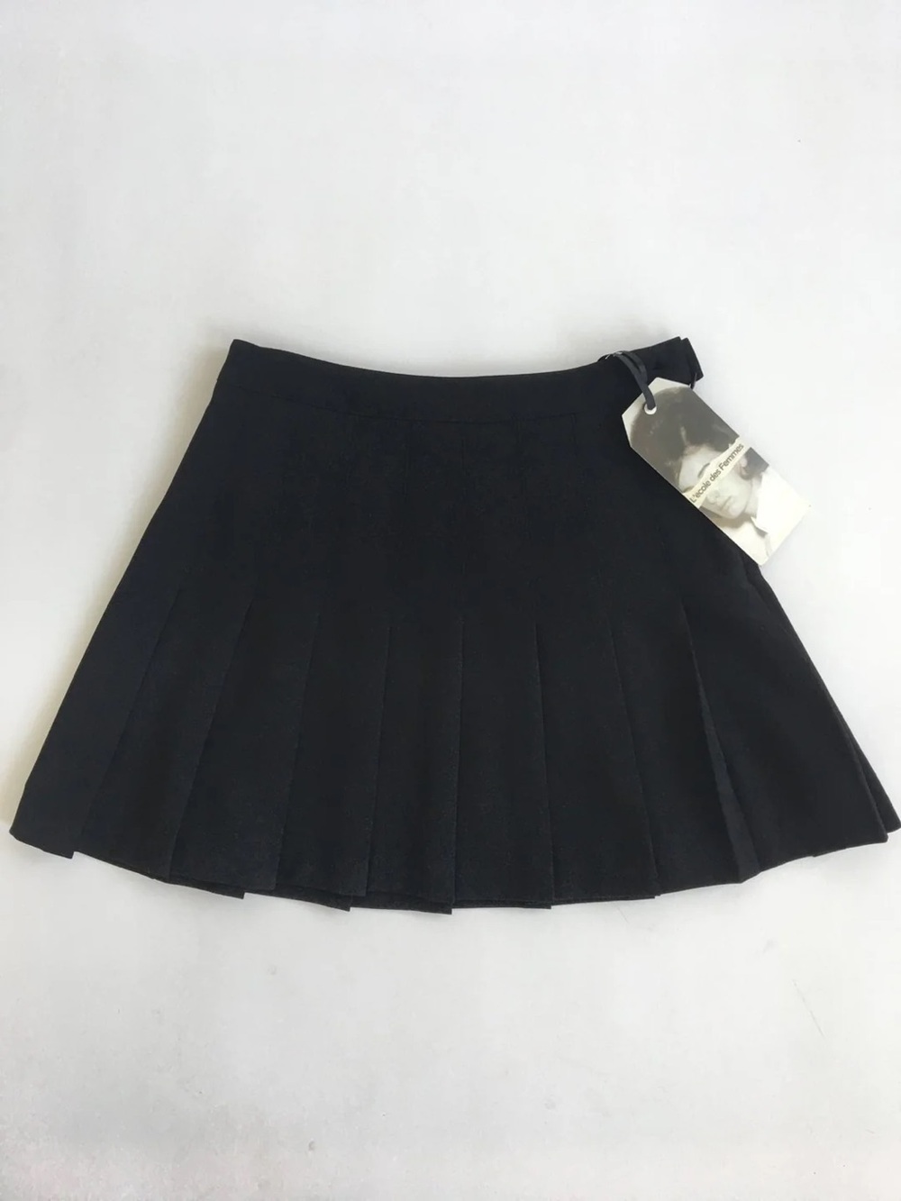 L’Ecole des Femmes Black Crepe Pleated Skirt